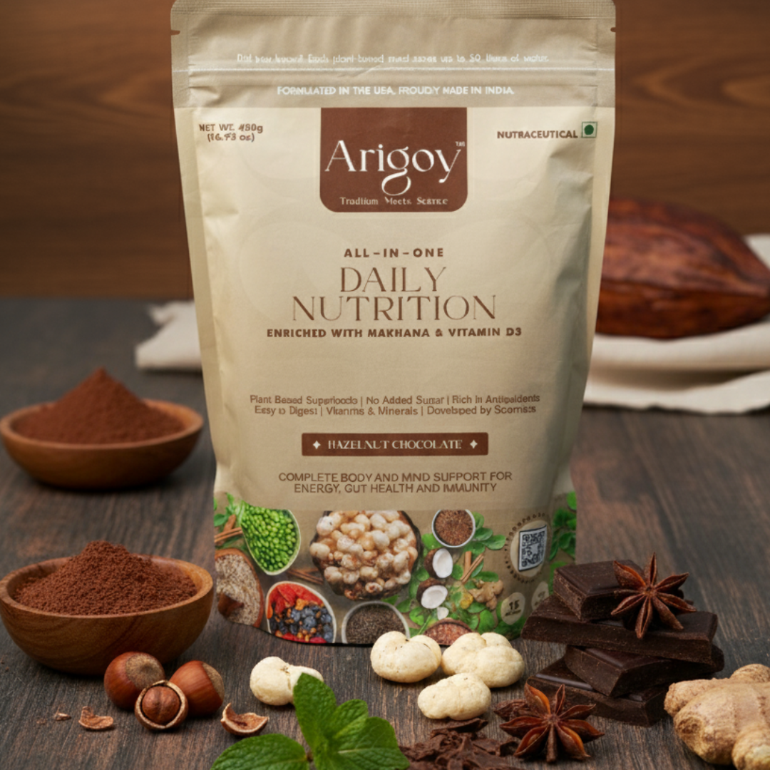 All-In-One Daily Nutrition - Enriched with Makhana & Vitamin D3 | Hazelnut Chocolate Flavor
