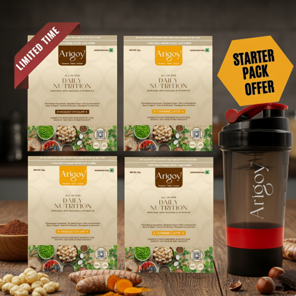 All-In-One Daily Nutrition | Single Serving Trial Pack - Pack of 4 (2 Flavors x 2 Each) With Shaker